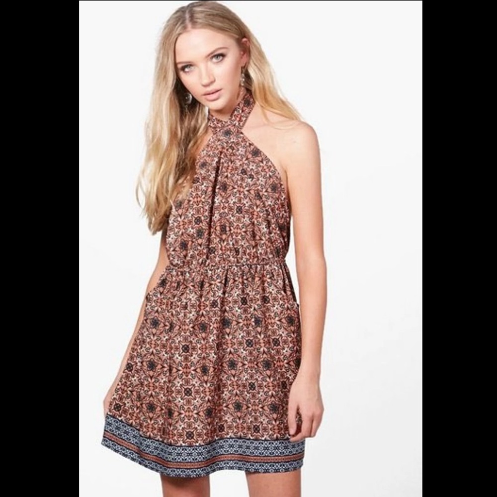Halter top dress from boohoo